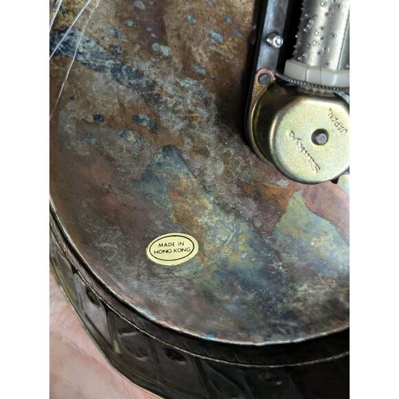 Vintage Copper Wind-Up Musical Carousel Horses 1960s MCM Music Home Decor Gift - Picture 7 of 12